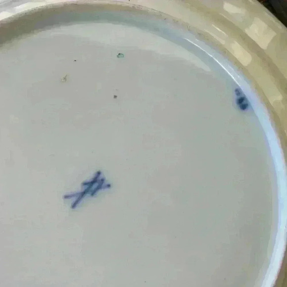 5 pc Antique Meissen great condition!! RARE! Flow blue Porcelain China 1800’s - Picture 4 of 12